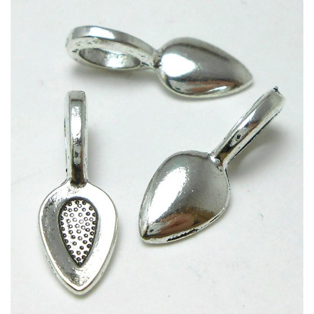 20pcs Glue On Spoon Bails silver necklace pendant bails #S119